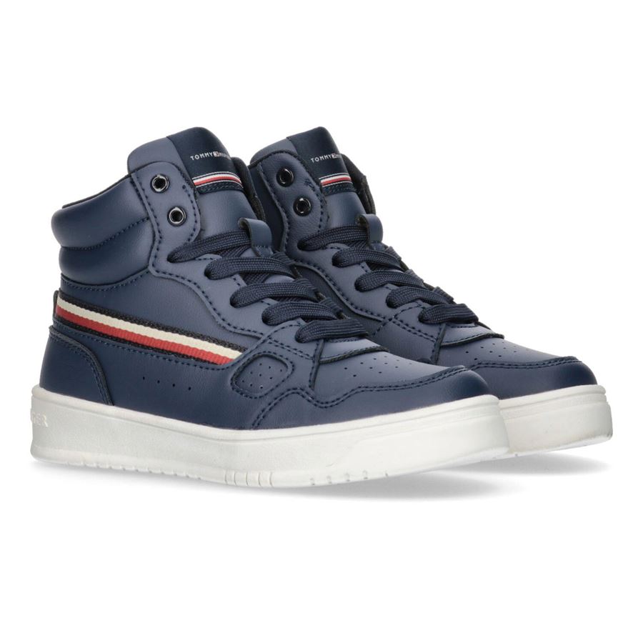 Sneaker alta allacciata stripes da bambino Tommy Hilfiger | T3X9331131355800X